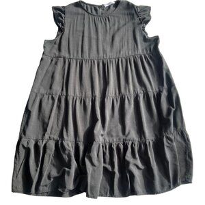 Kirundo Cap Sleeve A-Line Flowy Lightweight Boho Goth Black Dress Extra Large